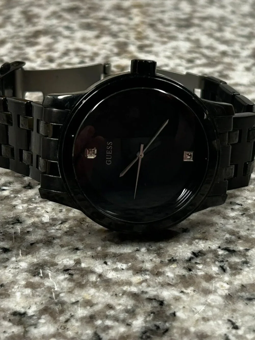 GUESS Black Stainless Steel Analog Watch